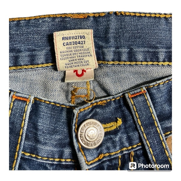 Men’s Y2K True Religion Rainbow Joey Big T Flared Jeans - Picture 8 of 9